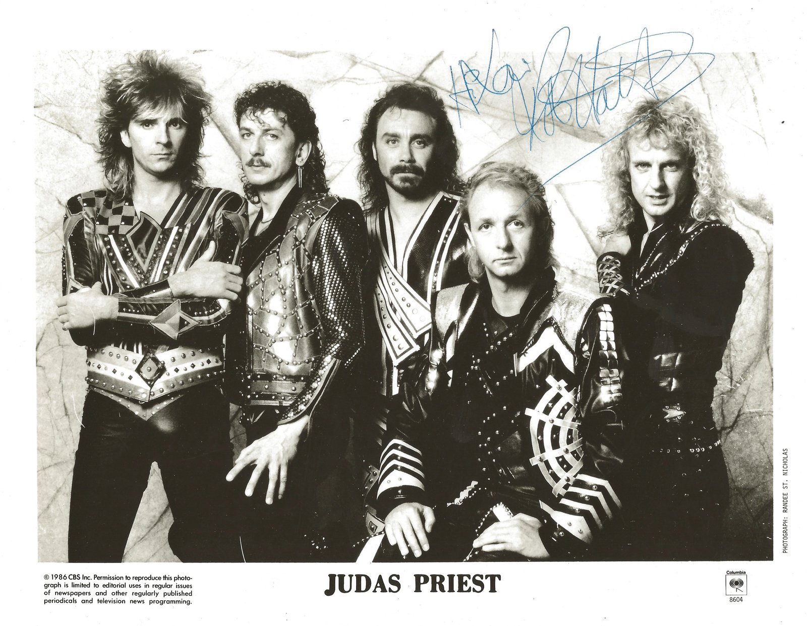 Columbia-Records-rock-band-Judas-Priest-at-a-listening-party-late-80s